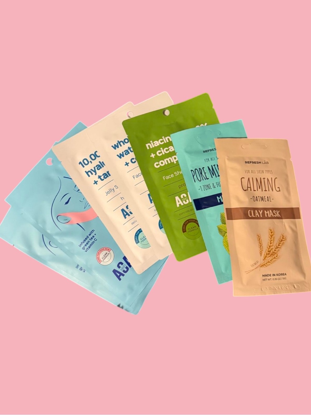 6 Piece Assorted Face Mask Sheet Set